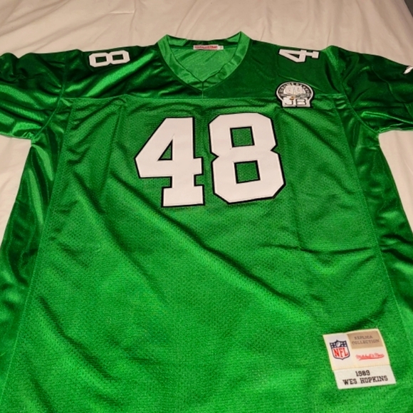 Wes Hopkins Philadelphia Eagles Kelly green Jersey Mitchell & Ness - Picture 2 of 3